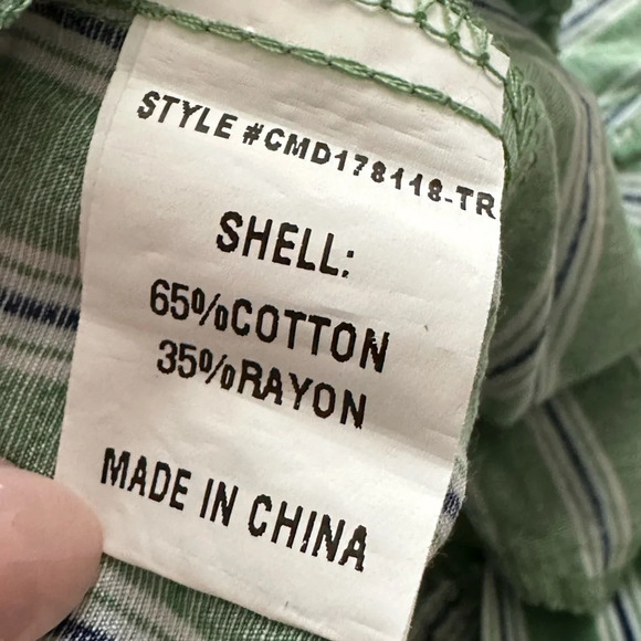 Boho Smocked Bodice Striped Wide Leg Jumpsuit Pockets, XS - Picture 14 of 16